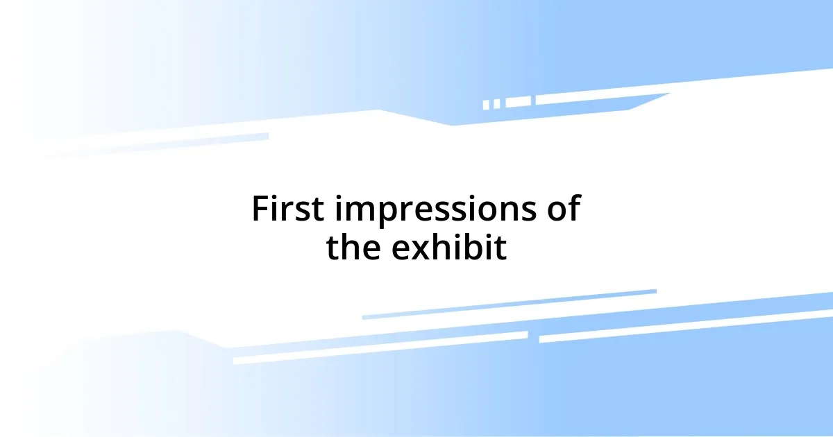 First impressions of the exhibit